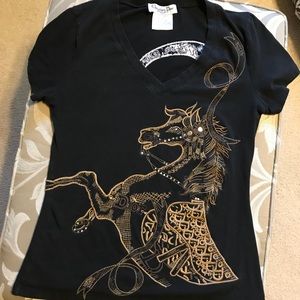 Christian Dior embroidery black t-shirt